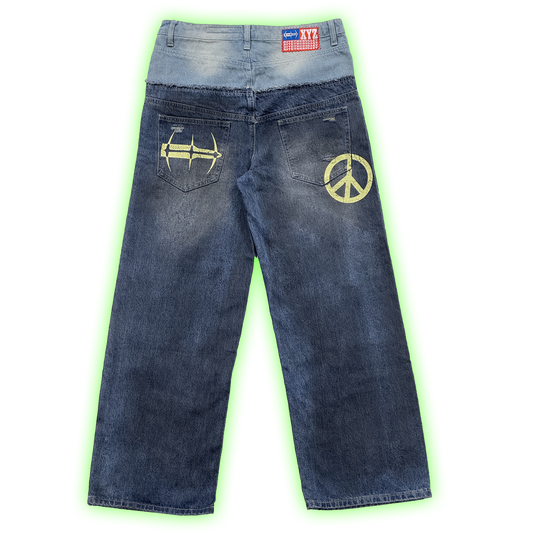 Peace 2-Layered Distressed Jean