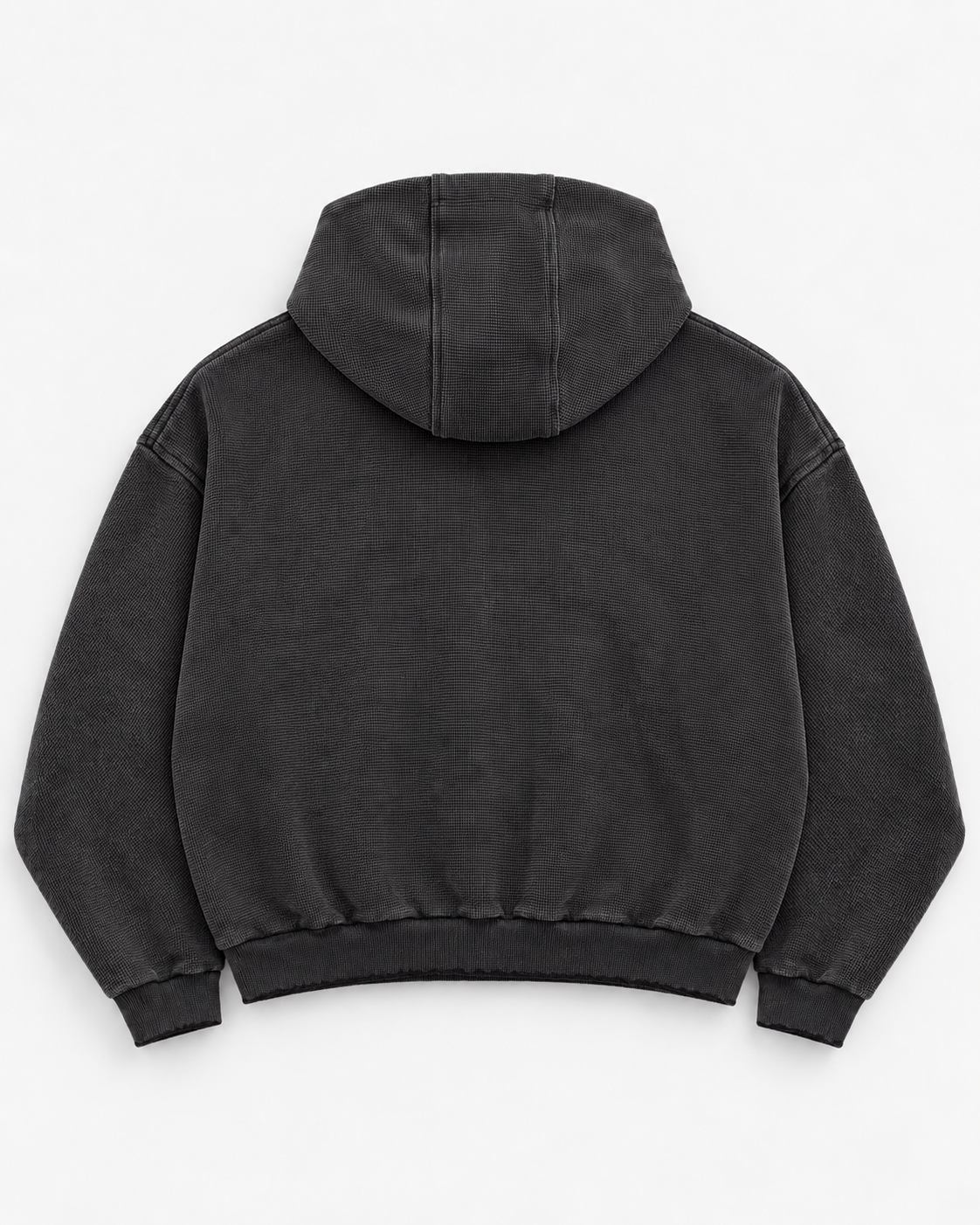 Vintage Washed Distressed Thermal Zip Up