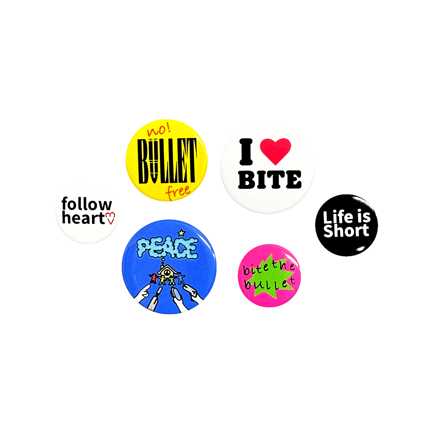 "BITE THE BULLET PINS"